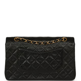 Vintage Chanel Medium Classic Double Flap Bag Black Lambskin Gold Hardware - Thumbnail View 4
