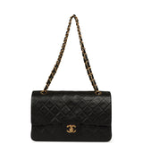 Vintage Chanel Medium Classic Double Flap Bag Black Lambskin Gold Hardware - Thumbnail View 7