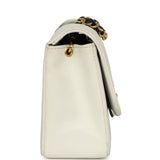 Vintage Chanel Mini Mademoiselle Flap White, Navy Lambskin Gold Hardware - Thumbnail View 3