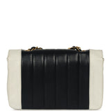 Vintage Chanel Mini Mademoiselle Flap White, Navy Lambskin Gold Hardware - Thumbnail View 4