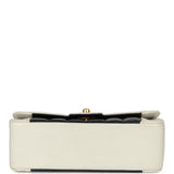 Vintage Chanel Mini Mademoiselle Flap White, Navy Lambskin Gold Hardware - Thumbnail View 6