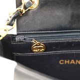 Vintage Chanel Mini Mademoiselle Flap White, Navy Lambskin Gold Hardware - Thumbnail View 10