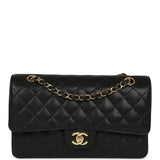 Vintage Chanel Medium Classic Double Flap Bag Black Caviar Gold Hardware - Thumbnail View 1