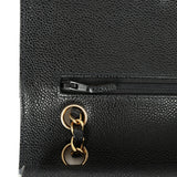 Vintage Chanel Medium Classic Double Flap Bag Black Caviar Gold Hardware - Thumbnail View 8