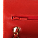Vintage Chanel Small Classic Double Flap Bag Red Lambskin Gold Hardware - Thumbnail View 8