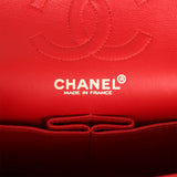 Vintage Chanel Small Classic Double Flap Bag Red Lambskin Gold Hardware - Thumbnail View 9