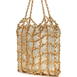Vintage Chanel Caged Chain Bag Gold Metallic Lambskin Gold Hardware - Thumbnail View 5