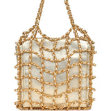 Vintage Chanel Caged Chain Bag Gold Metallic Lambskin Gold Hardware - Thumbnail View 4