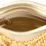 Vintage Chanel Caged Chain Bag Gold Metallic Lambskin Gold Hardware - Thumbnail View 10