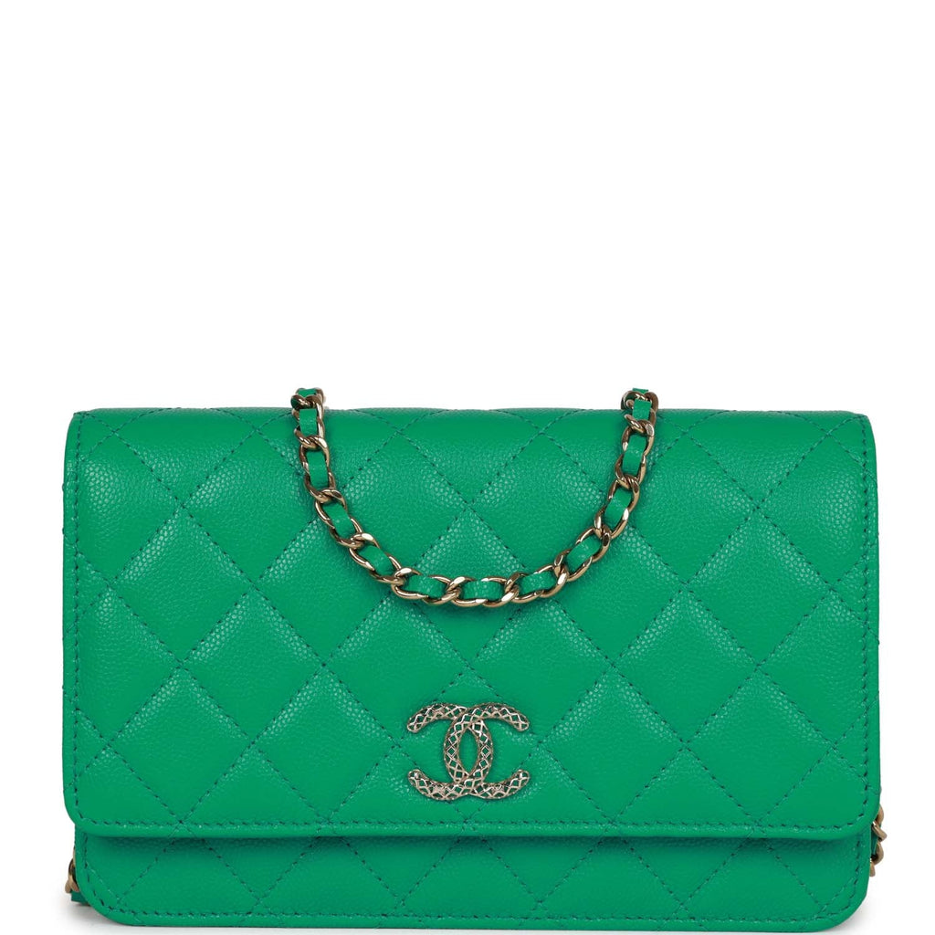 Chanel green wallet on chain Clearance