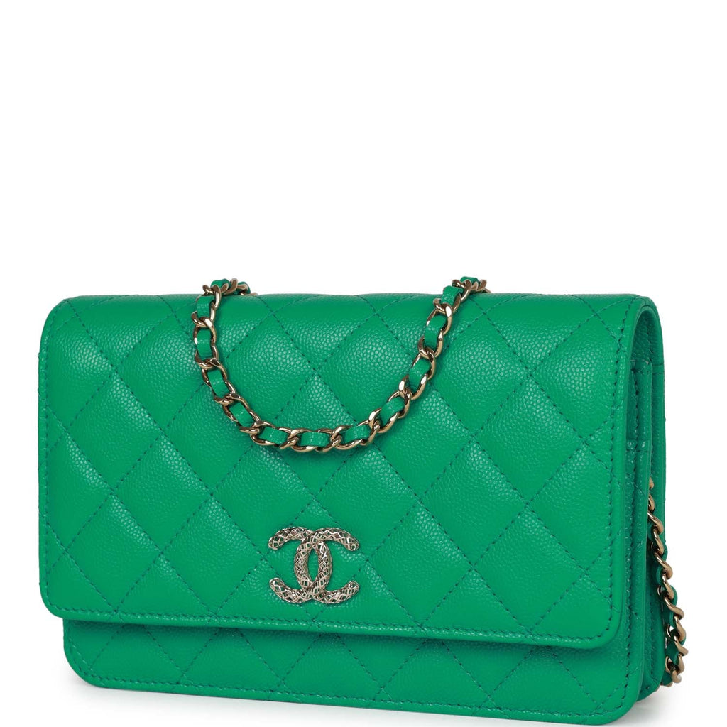 chanel green wallet