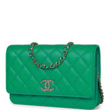 Chanel Wallet on Chain WOC Green Caviar Light Gold Hardware