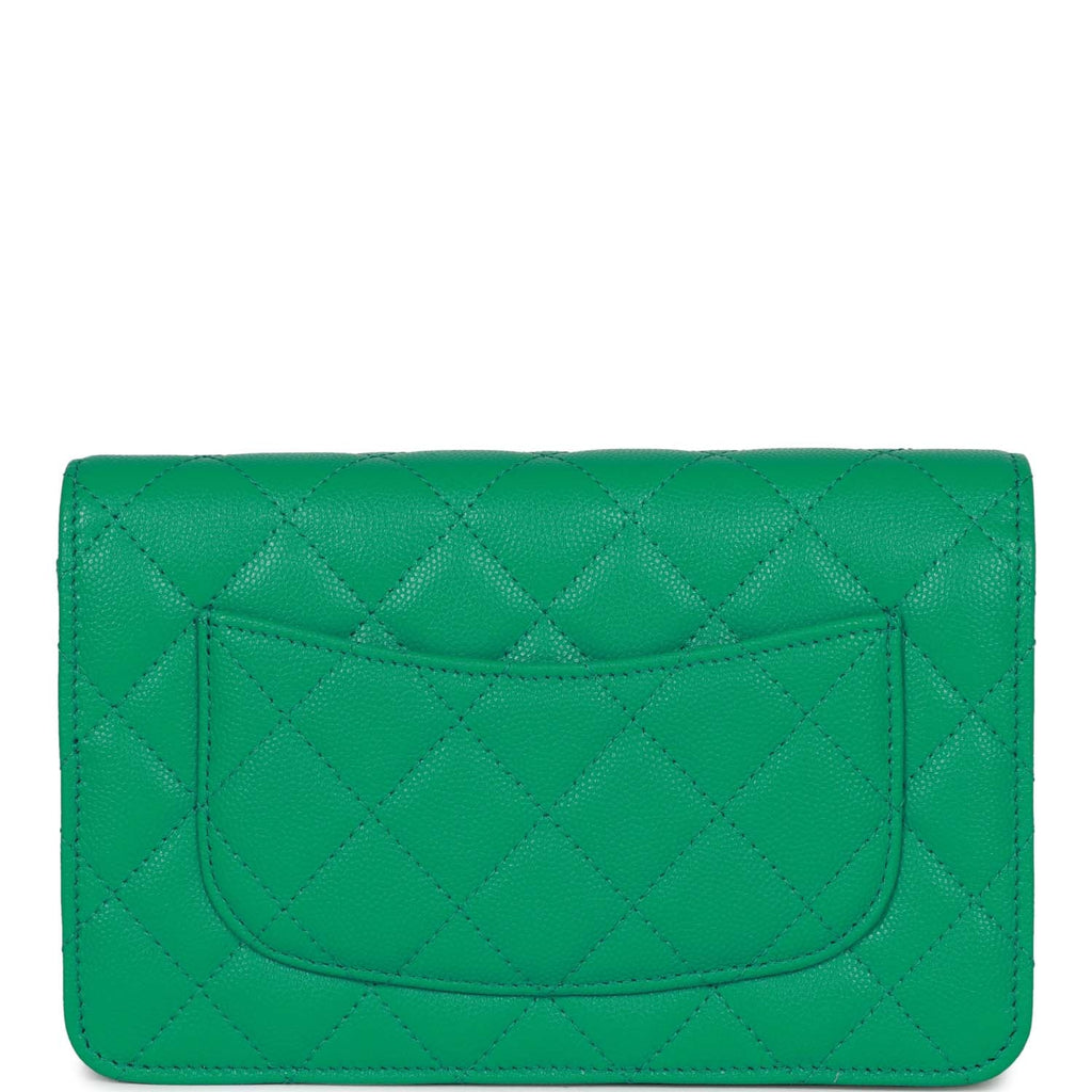 Chanel Wallet on Chain WOC Green Caviar Light Gold Hardware