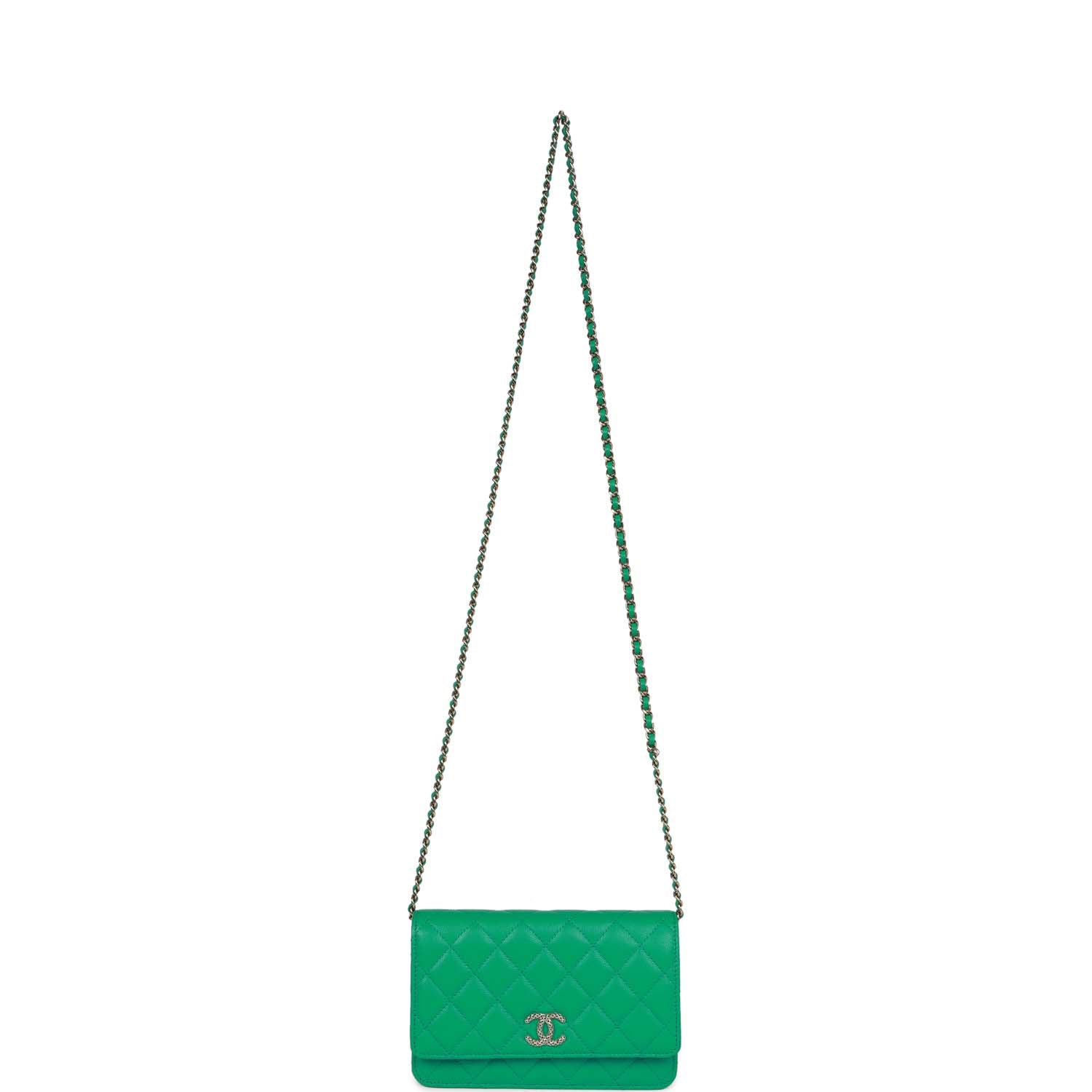 Chanel Wallet on Chain WOC Green Caviar Light Gold Hardware Madison Avenue Couture