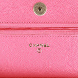 Chanel Wallet on Chain WOC Pink Caviar Light Gold Hardware