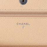 Chanel Wallet on Chain WOC Beige Caviar Silver Hardware