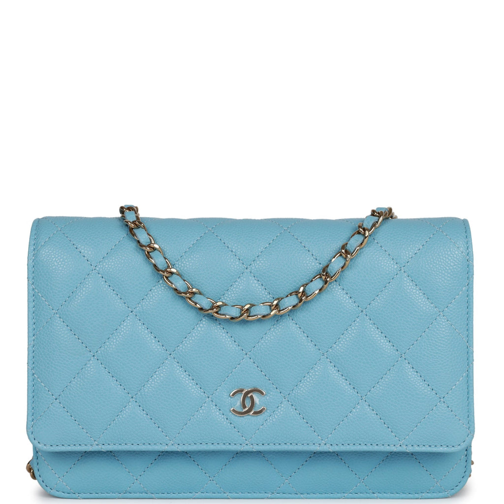 Chanel blue wallet on chain Clearance