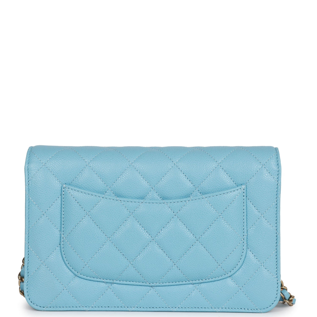 CHANEL Caviar Quilted Wallet on Chain WOC Light Blue 1269271