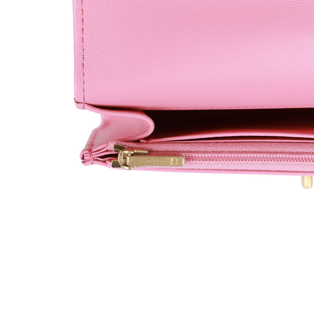Chanel Wallet on Chain WOC Top Handle Pink Lambskin Gold Hardware – Madison  Avenue Couture