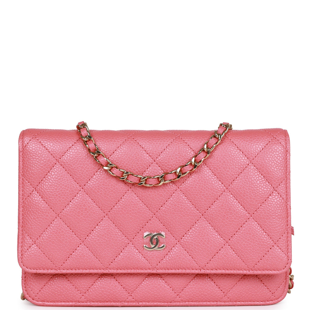 Pre-owned Chanel Wallet On Chain Leather Mini Bag In Pink
