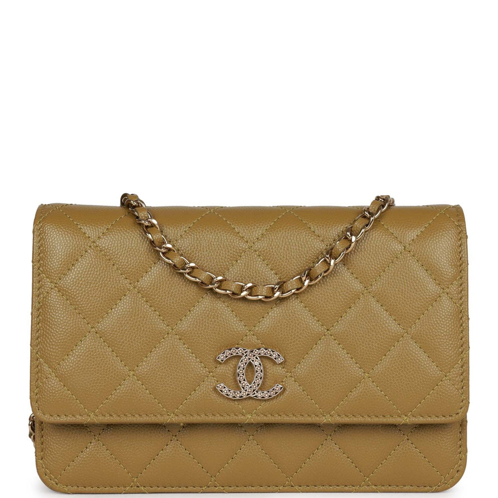 Chanel Wallet on Chain WOC Olive Green Caviar Light Gold Hardware Olive Green New Caviar