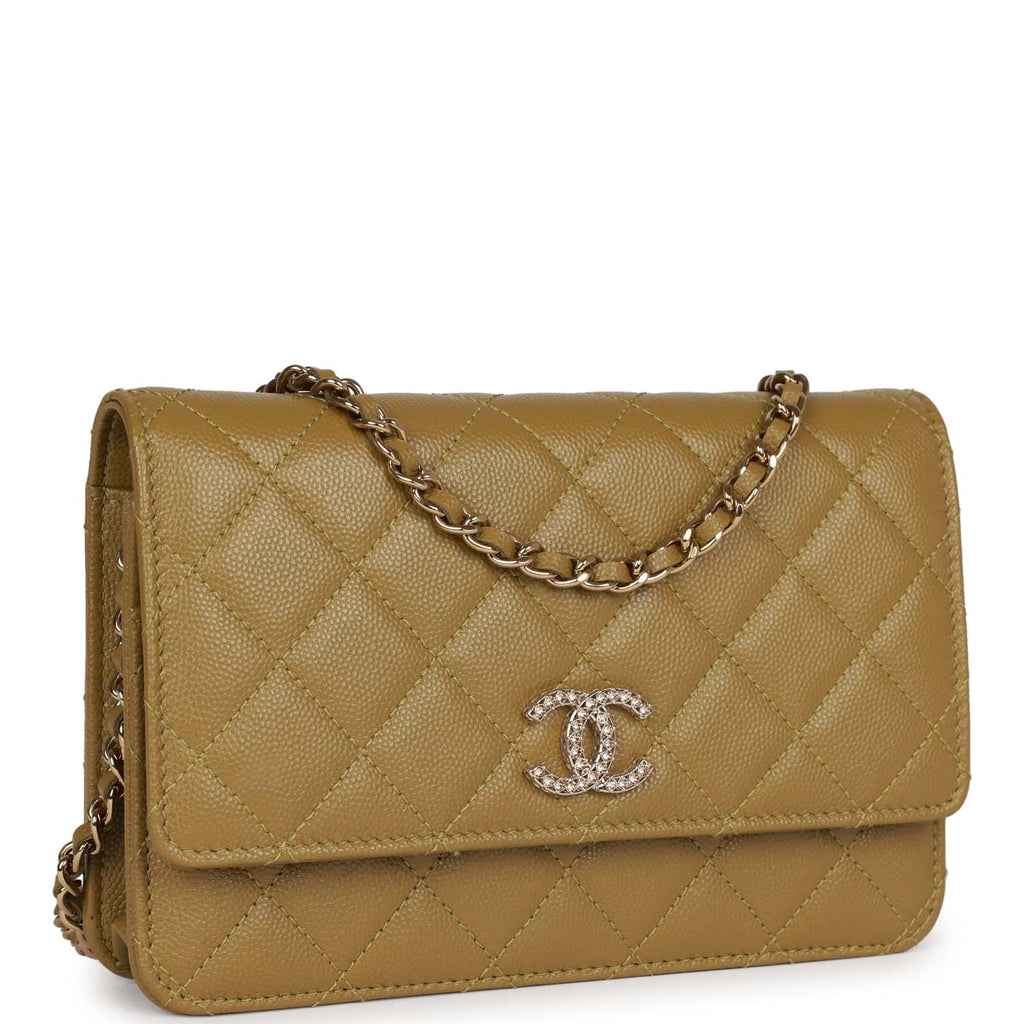 Chanel Wallet on Chain WOC Olive Green Caviar Light Gold Hardware  Madison  Avenue Couture