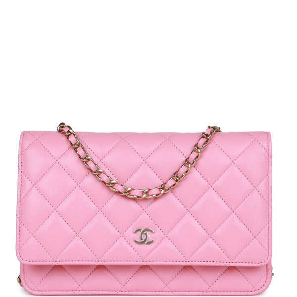 Chanel Lambskin Wallet On Chain Pink Lambskin Silver Hardware – Now You Glow