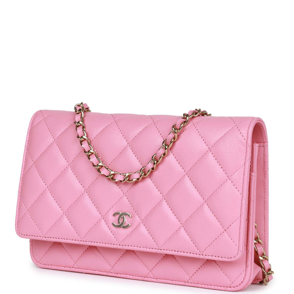 chanel wallet on chain pink caviar bag