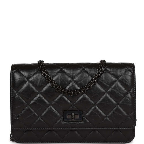 Chanel Reissue Wallet On Chain WOC So Black Aged Calfskin Black Hardware