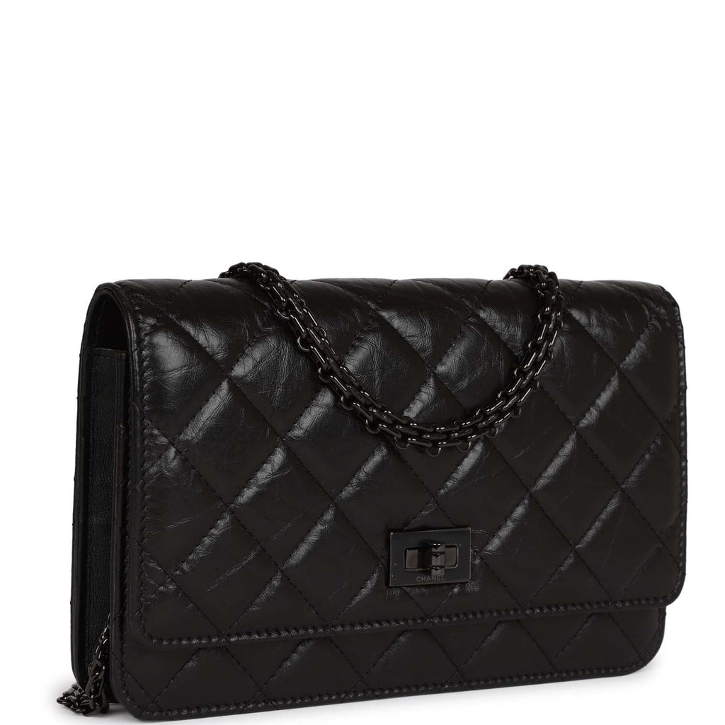 chanel classic wallet on chain black caviar