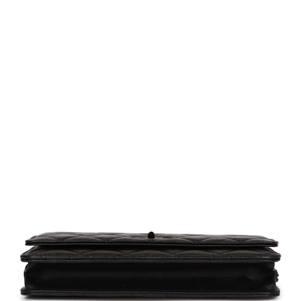 chanel black leather wallet