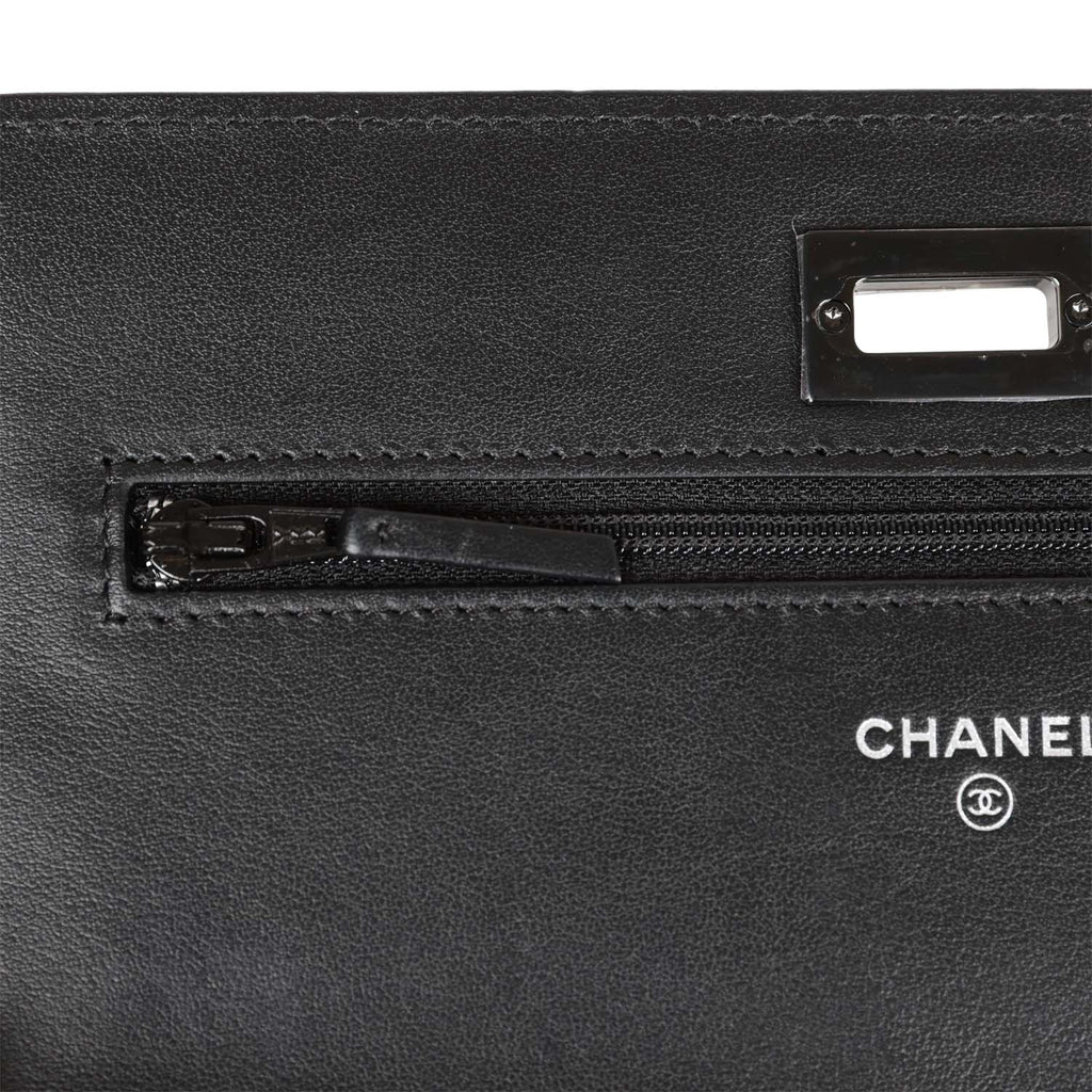 Chanel Reissue Wallet On Chain WOC So Black Aged Calfskin Black
