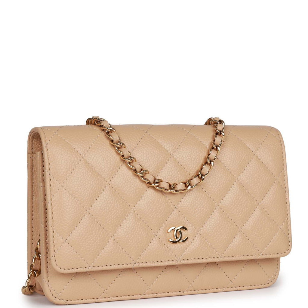 Chanel Wallet on Chain WOC Beige Caviar Gold Hardware Beige New Caviar