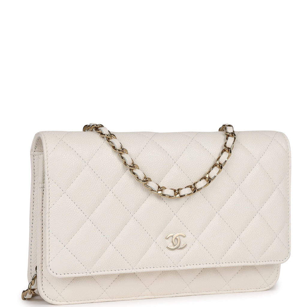 Chanel Wallet on Chain WOC White Caviar Gold Hardware