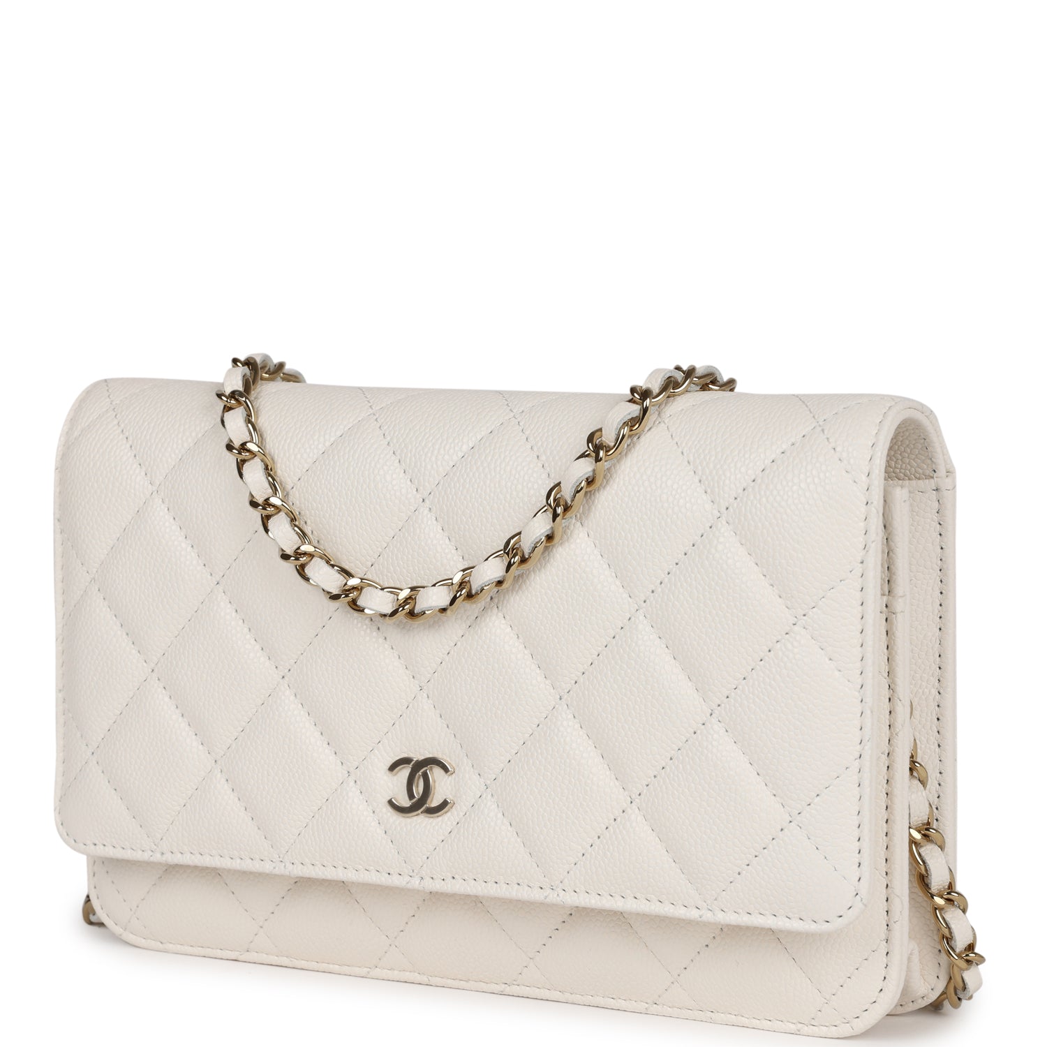 Chanel Wallet on Chain WOC White Caviar Gold Hardware