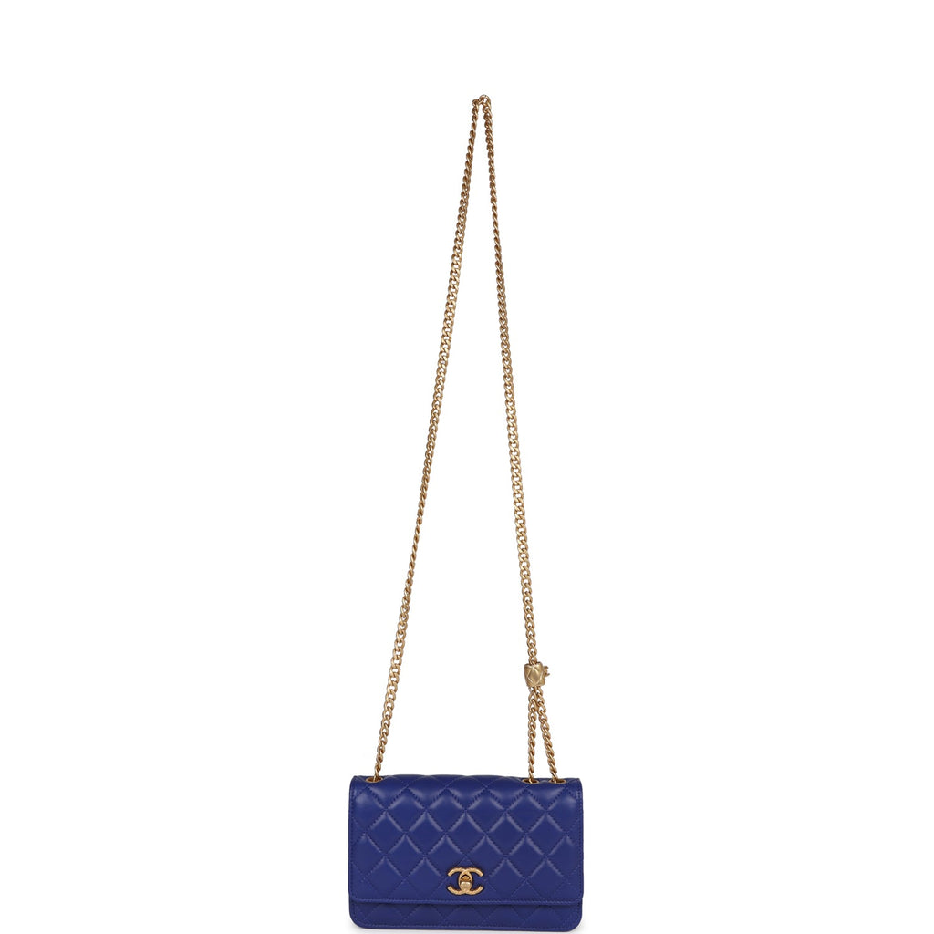 Chanel Mini Rectangular Top Handle 22A Purple Lambskin Light Gold