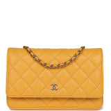 Chanel Wallet On Chain Yellow Caviar Gold Hardware