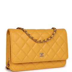Chanel Wallet On Chain Yellow Caviar Gold Hardware