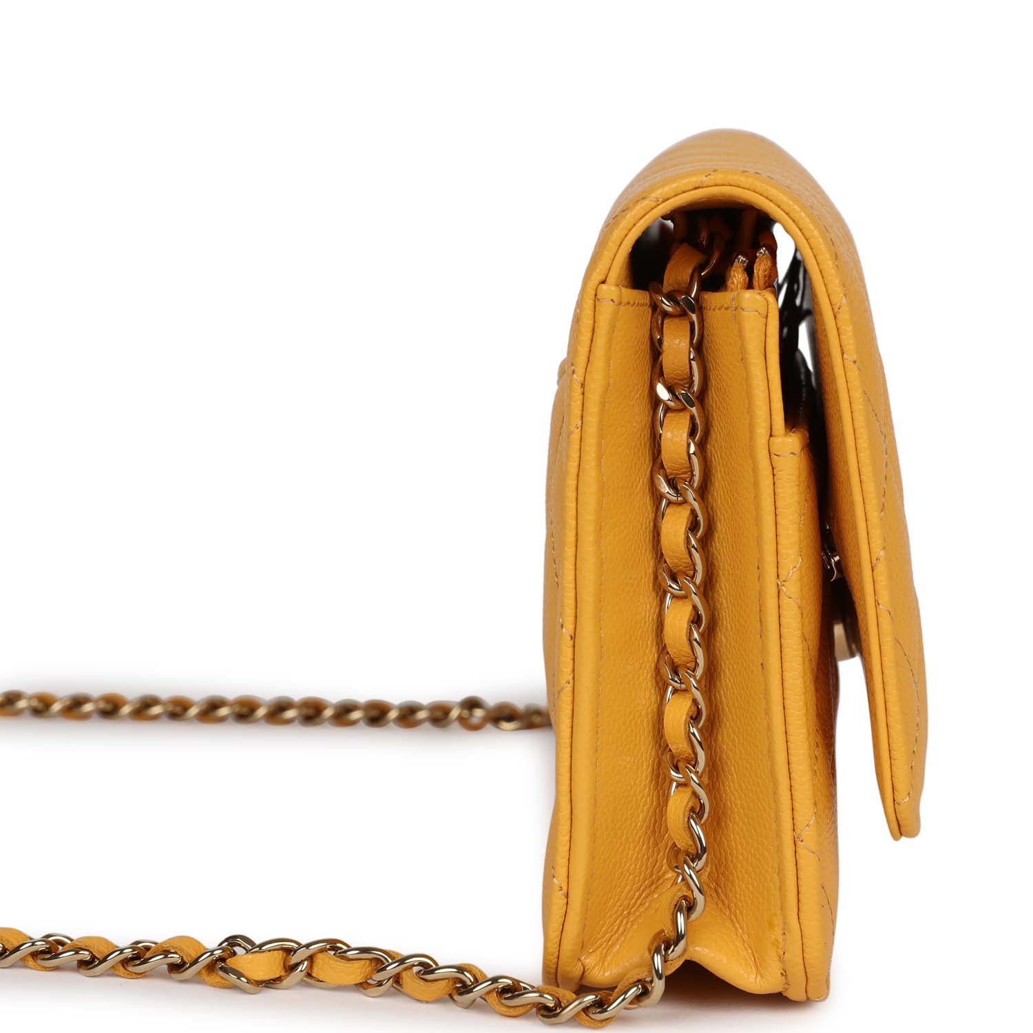 Chanel Wallet On Chain Yellow Caviar Gold Hardware Madison Avenue Couture