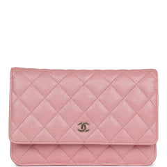 Chanel Wallet On Chain WOC Pink Iridescent Caviar Gold Hardware