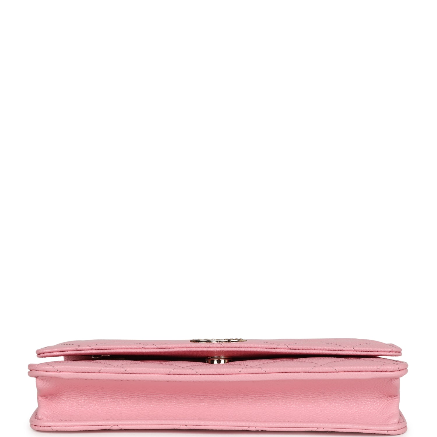 cc zipped wallet 11cm pink caviar gold hardware