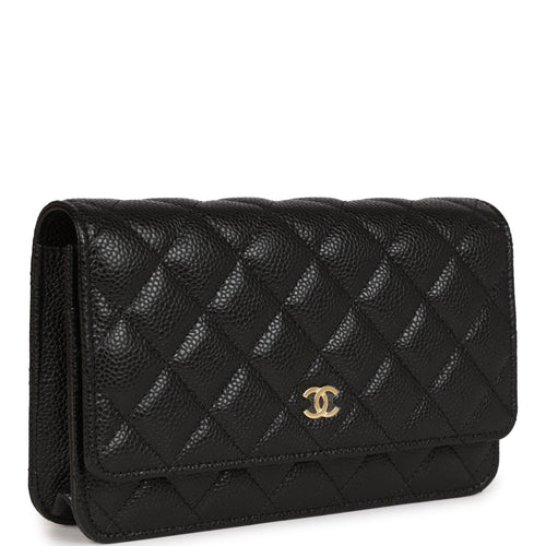 Chanel Wallet On Chain WOC Black Caviar Gold Hardware