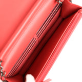 Chanel Gabrielle Wallet On Chain Red Aged Calfskin Mixed Hardware