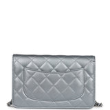 Chanel Wallet On Chain WOC Silver Metallic Lambskin Silver Hardware