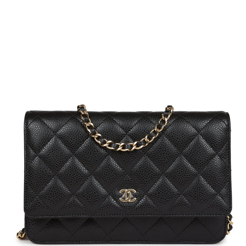 Chanel Wallet On Chain WOC Black Caviar Gold Hardware