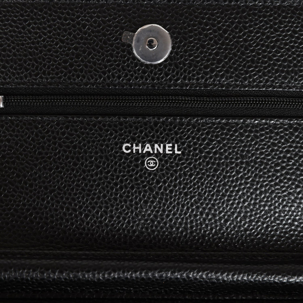 Chanel Wallet On Chain WOC Black Caviar Silver Hardware