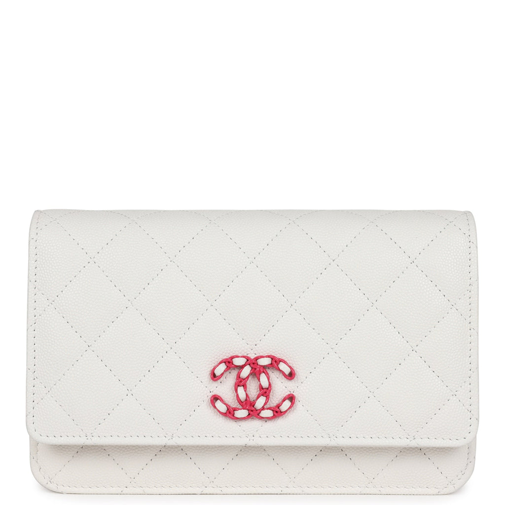 Chanel Lambskin Wallet On Chain Pink Lambskin Silver Hardware
