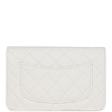 Chanel Wallet On Chain WOC White Caviar Pink and Silver Hardware