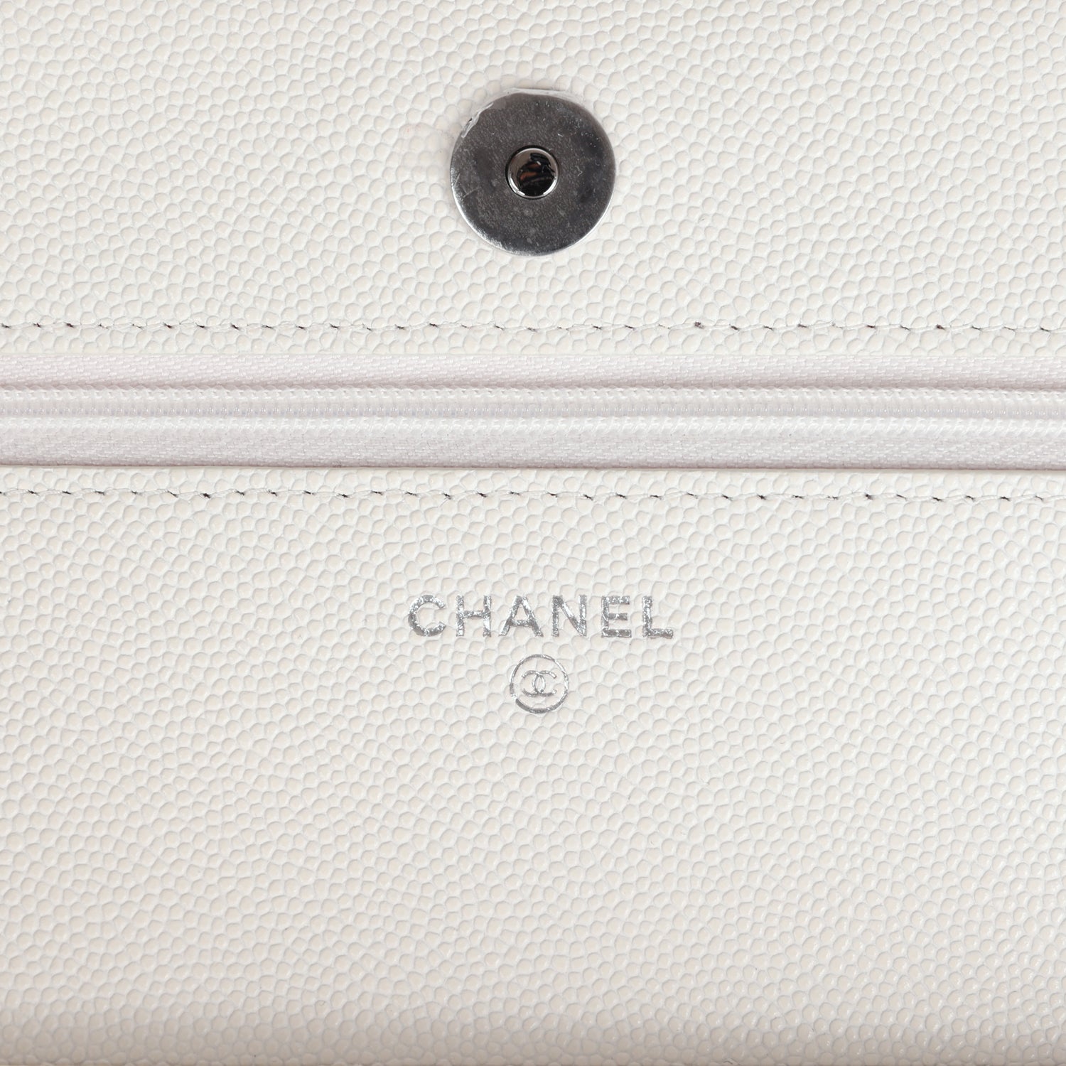 CC Woc 20cm White Calfskin Silver Hardware
