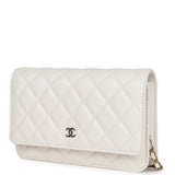 Chanel Wallet On Chain WOC White Caviar Light Gold Hardware